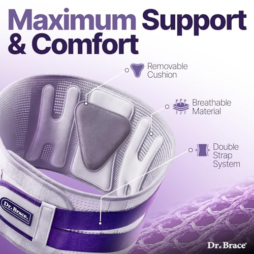 DR. BRACE® Lower Back Brace for Men & Women for Lower Back Pain Relief, Revolutionary Versatile Splints System & Removable Lumbar Pad, Adjustable & Breathable Back Support Brace (29.5-35.4″)