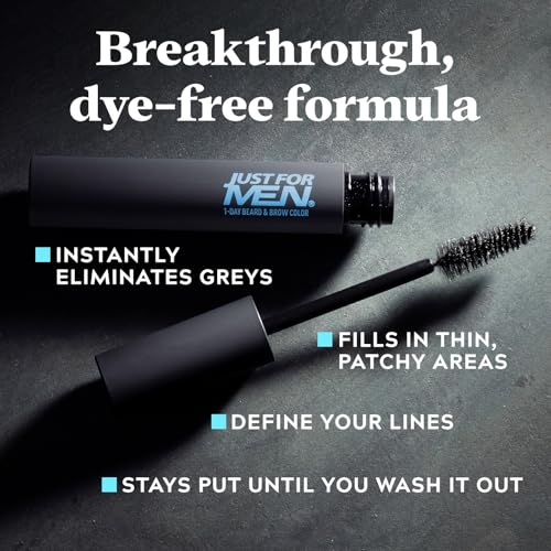 JUST FOR MEN 1-Day Beard & Brow Color, Temporary Color, Dark Brown 1 Count (Pack of 3)