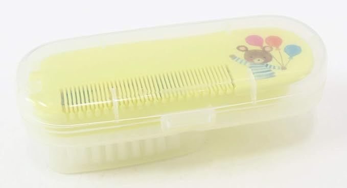OSK BHC-10 Baby Hair Care Set, Meal Time, Brush, Comb, Yellow, Made in Japan, Case Included, Antibacterial, Hygienic - BeesActive Australia