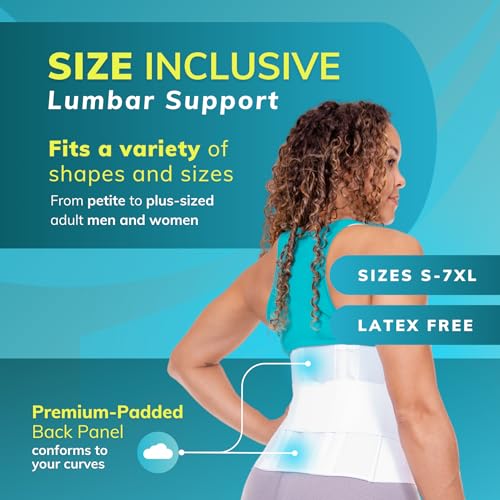 BraceAbility Low Back Compression Brace - Wraparound Lumbar Support Belt for Herniated or Bulging Discs, Pinched Nerve Pain Relief, Degenerative Disc Disease and Hip Strains for Men and Women (L) L