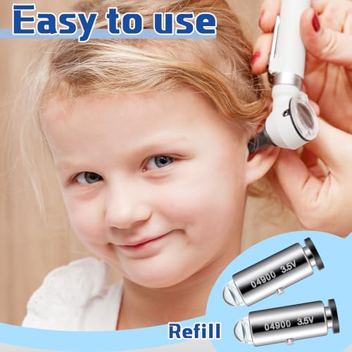 Funtery 4 Pcs Halogen Replacement Bulbs Compatible with Welch Allyn, 3.5v Lamp Type 04900-u Otoscope Lamp