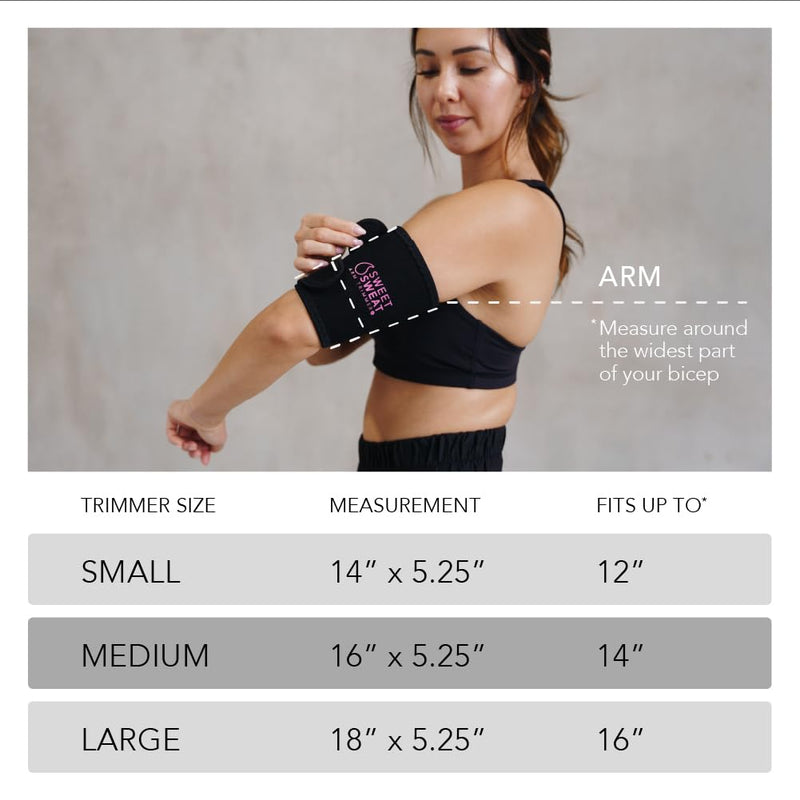 Sports Research Sweet Sweat Arm Trimmers - Premium Sweat-Enhancing Arm Wraps for Women & Men - 3 Adjustable Sizes Pink Medium