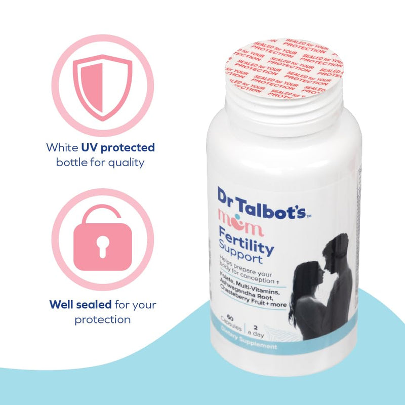 Dr. Talbot's Mom Fertility Support Multi-Vitamins - Aids Ovulation and Prepares Body for Conception - 60 Capsules | 60 Capsules