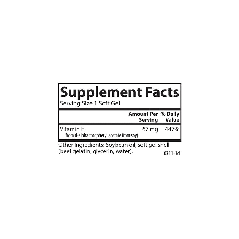 Carlson - E-Gems, 100 IU (67 mg), Natural-Source Vitamin E, Heart Health & Optimal Wellness, Antioxidant, 100 Soft Gels (Pack of 2) 100 Count (Pack of 2)