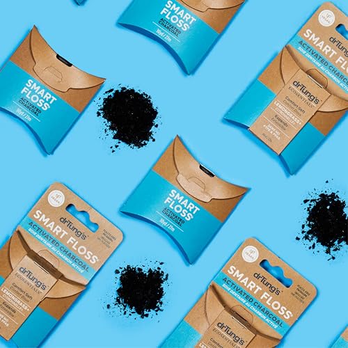 DrTung's Vegan Activated Charcoal Floss - Lemongrass Flavor - Pack of 6 90 Foot (Pack of 6)