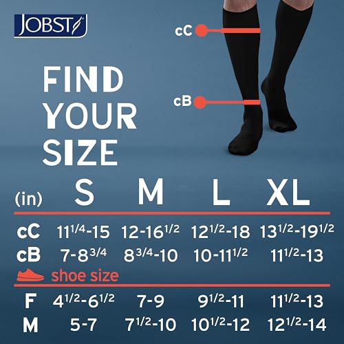 JOBST ACTIVA Athletic 20-30 mmHg Compression Socks Knee High, Closed Toe White Medium