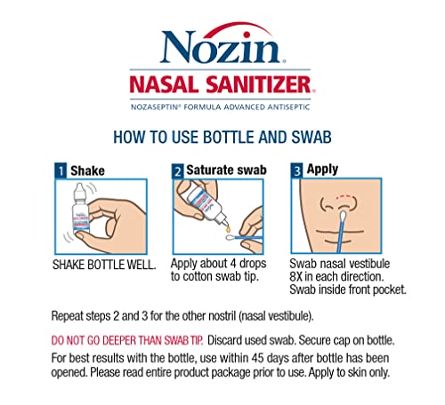 Nozin® Nasal Sanitizer® Antiseptic 12mL Bottle | Kills 99.99% of Germs | 60+ Applications | Trusted by Hospitals | Made in the USA