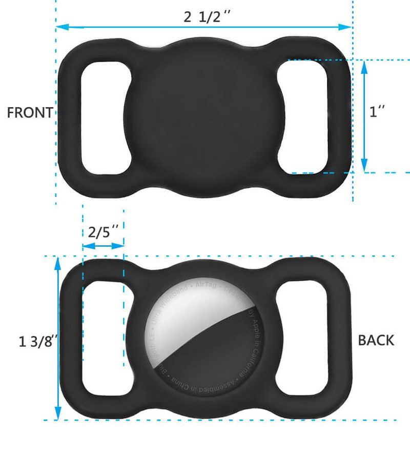 Airtag Dog Collar Holder (2 Pack) SWINCHO Silicone GPS Tracker Case Anti-Lost Protective Air Tag Cat Collar Holder (Black&White) Black&White - BeesActive Australia