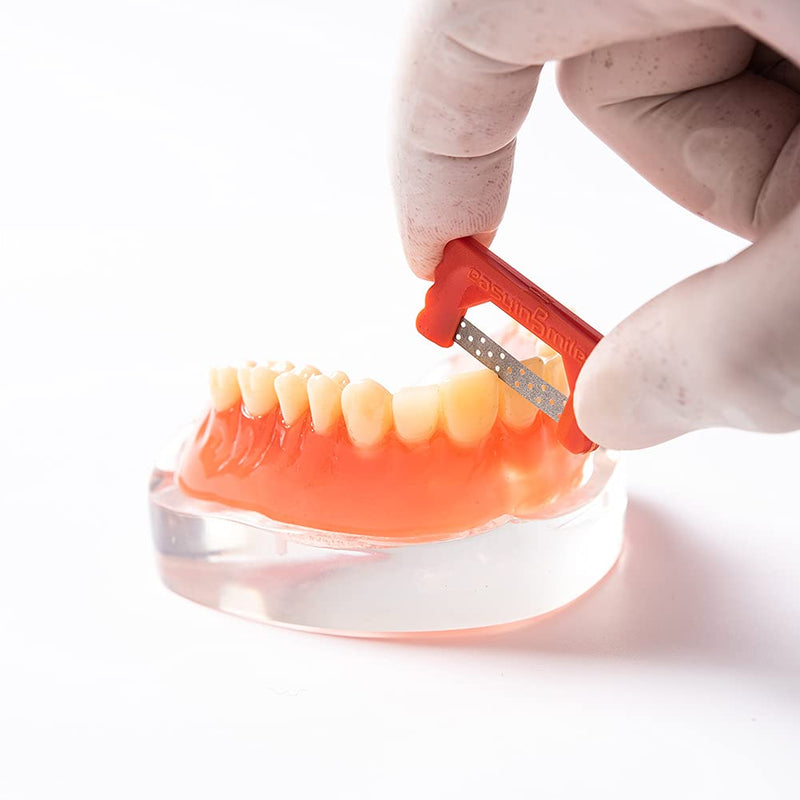 Orthodontic Interproximal Reduction Strips 10PCS Dental IPR/IR Striping System Teeth Polishing Strip Single-Hand Use Tooth Enamel Repair Kit (Red Color) Red Color