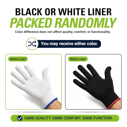 SWIFTLITE BBQ Gloves Kit, 6 Cotton Liners + 100 Disposable Nitrile Gloves Black Large