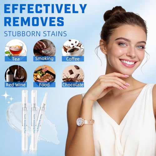 Falefale Teeth Whitening Pen with Precision Brush (0.11 Fl Oz (Pack of 4)) 0.11 Fl Oz (Pack of 4)