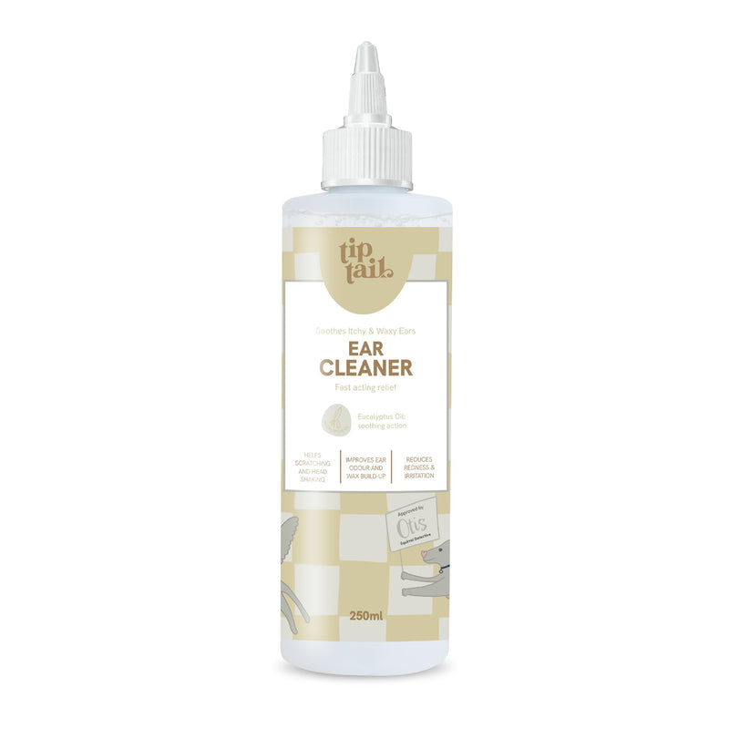 Tip Tail Dog Ear Cleaner - Soothes, Softens and Removes Ear Wax, Reduces Ear Odour, Redness and Irritation, Easy to Use Applicator, Plant-based and Natural Ingredients, with Eucalyptus Oil (250 ml)