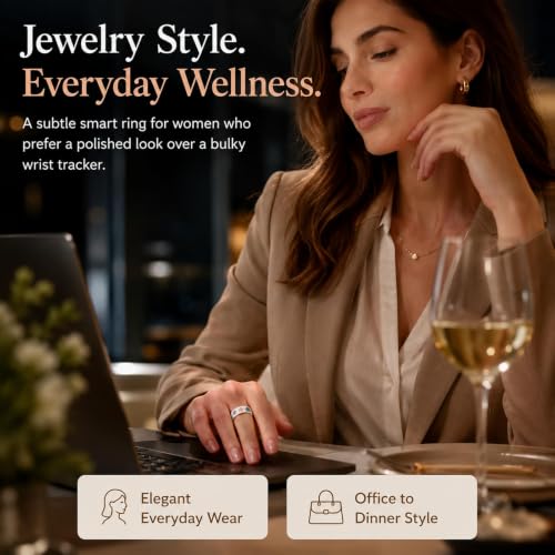 Smart Ring for Women with Enamel Health Ring Fitness Ring Fitness Tracker with Sleep Heart Rate Monitoring Distance Pedometer Calorie for Android iOS 7