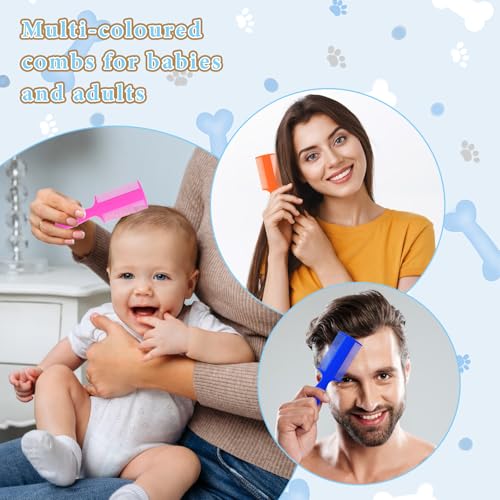 Fine Tooth Comb,10 Pcs Double Sided Baby Comb 5 Colours Flea Comb,Lice Comb