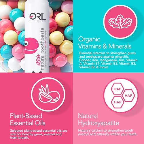 ORL Family Bundle – Fluoride-Free Hydroxyapatite Toothpaste Set | 1 Cinnamint + 1 Bubblegum (4 oz Each) | Non-Nano Hydroxyapatite, Organic Xylitol, Helps Strengthen Teeth & Prevent Cavities | Made in