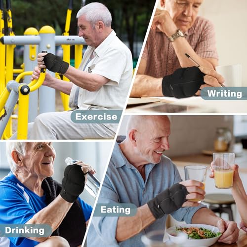 Weighted Gloves for Tremors-Adjustable Hand Gloves Stability Aid for Parkinson's Hand Tremors, Enhanced Grip & Writing Support for Elderly X-Large Right Hand