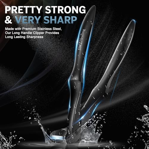 2026 Long Handle Toenail Clippers for Seniors, Angled Head Very Sharp Nail Clippers with Wide Opening for Men Wome, Toenail Clipper with Catcher for Thick Toenails and Fingernails