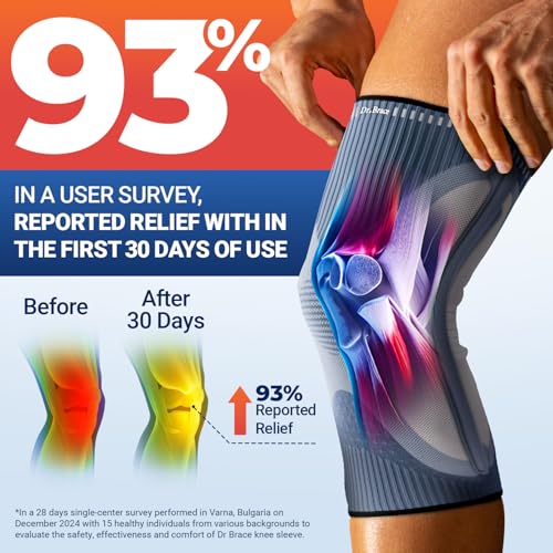 DR. BRACE ELITE Knee Brace with Size Stabilizer (2 Pack) Knee Brace for Women & Men, Workout, Sports, Daily Knee Compression Sleeve for Maximum Knee Pain Support & Fast Recovery (Uranus, Large)