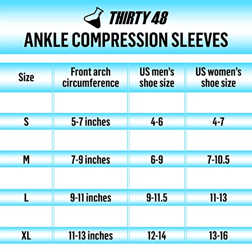 Thirty48 Plantar Fasciitis 20-30 mmHg Ankle Compression Socks, Foot Brace Black & Grey (2 Pairs) Medium