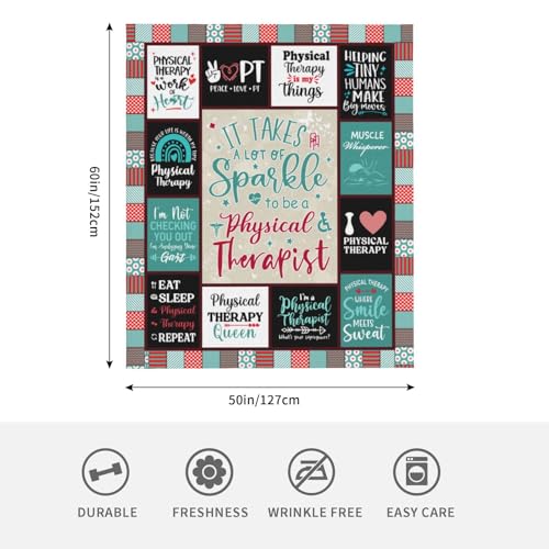 Physical Therapist Gifts, Physical Therapist Gifts for Women, Best Gifts for Physical Therapists, Gifts for Physical Therapists, Physical Gifts for Therapist Throw Blanket 60"X 50" 50" X 60" Green-physical Therapist