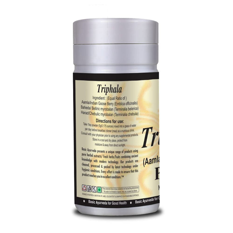 BASIC AYURVEDA Triphala Powder | 3.53 Oz (100g) | Mix of Amalaki Haritaki & Bibhitaki Fruit | Natural Source of Vitamin C | Support Healthy Digestion - BeesActive Australia
