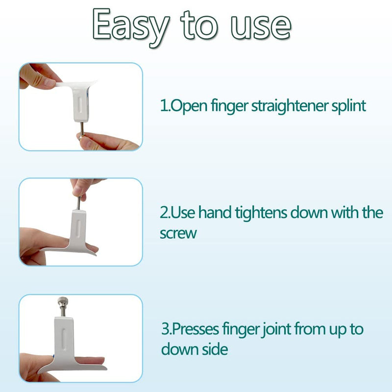 Watris Veiyi Finger Joint Straightener, Finger Joint Extension Splint, Finger Fixed Rehabilitation, White Average Size Hand Injury Joint Support Pressing Device for Finger Pain Easy Pressing Splint - BeesActive Australia