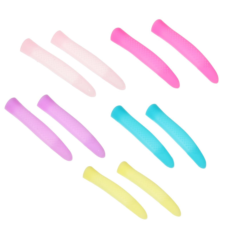 Mipcase Anti-Slip Silicone Handle Covers for Nail Cuticle Scissors 5 Pairs Nail Art Accessories Comfortable Grip Protective Sleeve for Manicure Pedicure Tools - BeesActive Australia