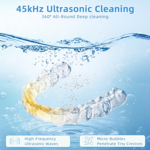 45kHz Ultrasonic Retainer Cleaner Machine for Dentures & Aligners