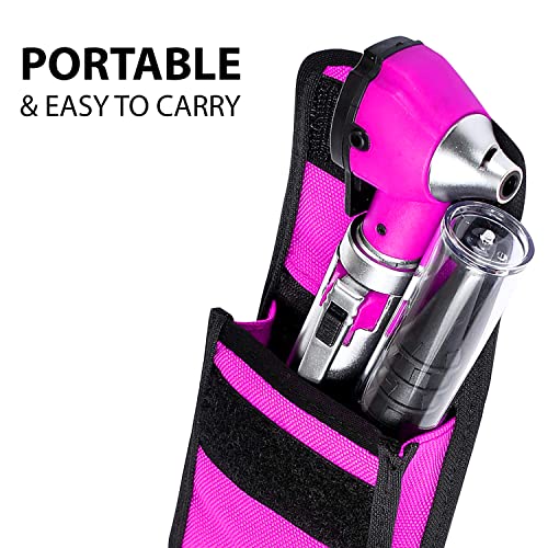 SURGICAL ONLINE Fiber Optic Mini Otoscope Rainbow Many Colors - Pocket Otoscope with Case ENT Diagnostic Set w/Extra Bulb Included (Magenta)