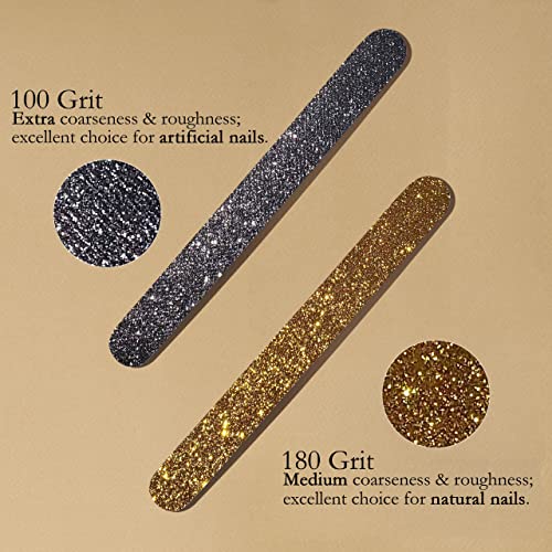 P2P Nails Glitter Colorful Nail File Strips - Manicure and Pedicure Nail Buffers - Double Sided Filers for Shaping and Smoothing Toenails and Fingernails (Regular, 20) Regular