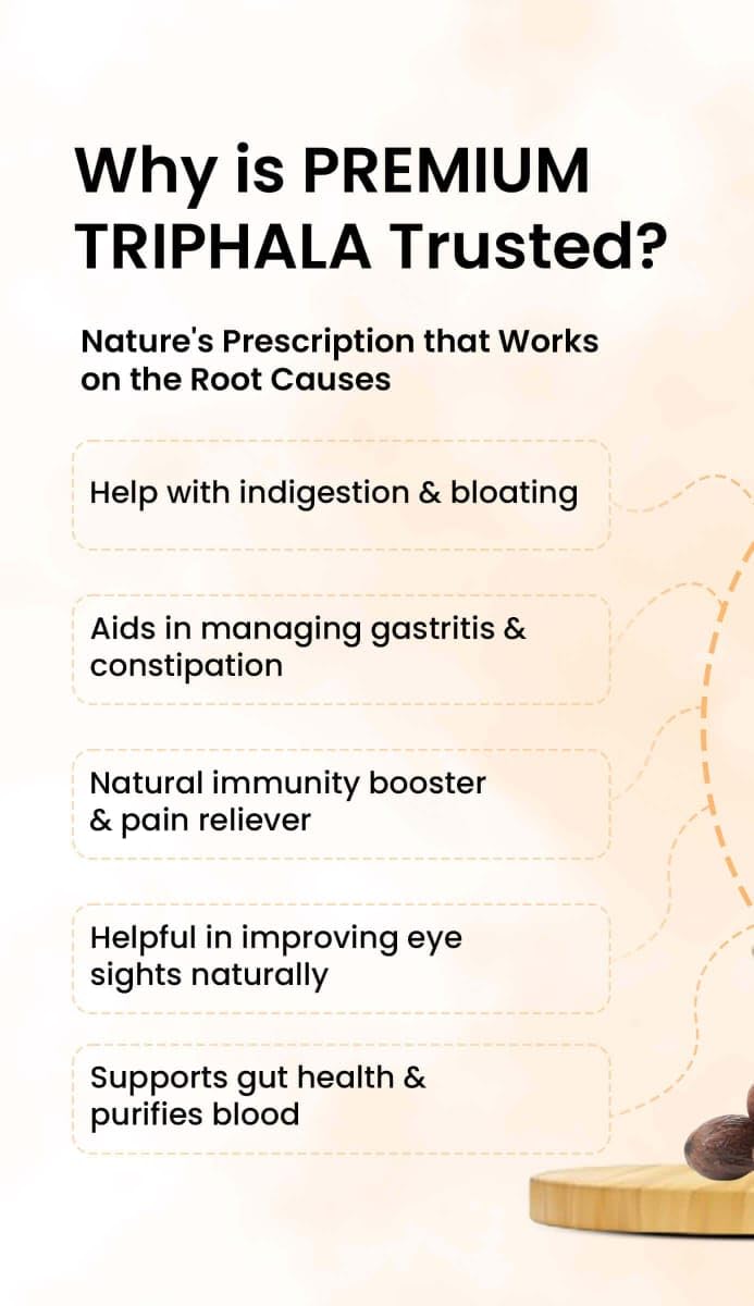 Herb's Wealth Triphala Capsules, 500mg, 60 Vegetarian Capsules, Natural Digestive and Immune Health Supplement - BeesActive Australia
