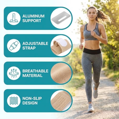 Hammer Toe Straightener & Toe Brace Wrap for Women and Men, Toe Splint for Straightening and Alignment, Hammer Toe Support, 6Pack (Beige) Beige