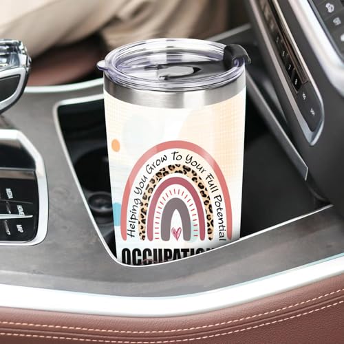 Occupational Therapy Tumbler 20oz - with Straw and Lid, Occupational Therapy Appreciation Gifts For Women Men, OT Therapist Coffee Cup For Assistant Coworker Work Accessories OT07