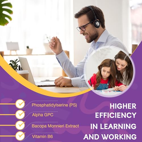 Phosphatidylserine, Phosphatidylserine Supplement, 600mg - 4 Month Supply | Memory Supplement for Brain, Concentration, phosphatidylserine gummies, with Alpha GPC, B6 & B12 for Cognitive, 120 Gummies