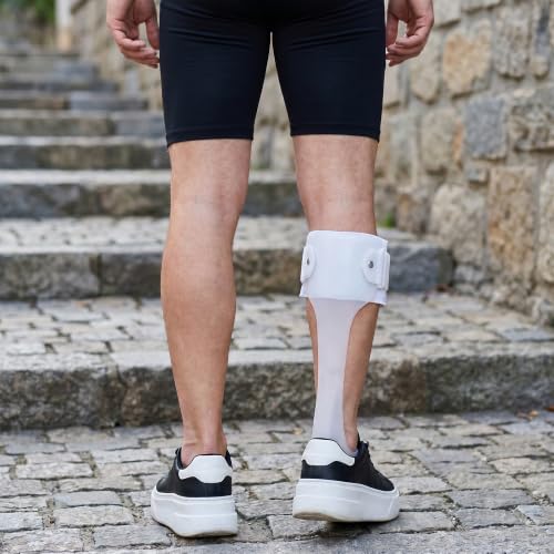 AFO Drop Foot Brace, Half Palm Foot Drop Splint, Medical Ankle Foot Orthosis, Lightweight Walking Support for Natural Gait, Fits in Shoes for Men and Women (Large, Right) Large