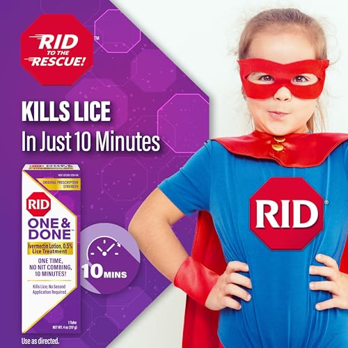 RID One & Done Ivermectin Lice Treatment, Prescription Strength, No Combing Ivermectin Lotion