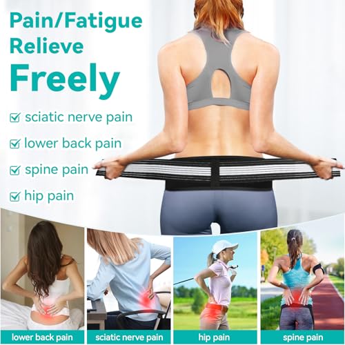 Lightweight Back Brace for Lower Back Pain Under Clothes - Relief from Sciatica, Spinal Stenosis & SI Joint Hip Pain - Breathable & Adjustable Lumbar Support Belt for Work and Exercise for Women & Men XL X-Large