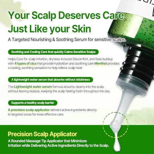 SOME BY MI Cica Peptide Anti Hair Loss Derma Scalp Serum 2.7 fl oz– No Wash Scalp Treatment for Thinning Hair & Sensitive Scalp – Soothing, Hydrating Hair Growth Care Korean Haircare