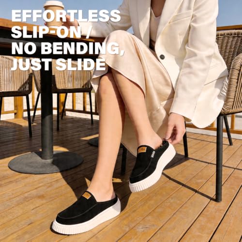 ERGOfoot Womens Slippers with Arch Support,Slip On Clogs,Anti-Skid 8 Black