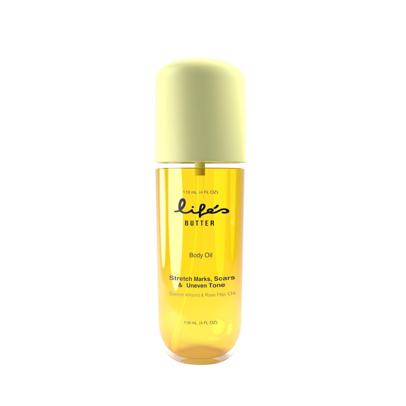 Life’s Butter Body Oil - Hydrating Stretch Mark & Scar Care For All Skin Types - Made in USA, Cruelty-Free, Hypoallergenic -100% Natural & Organic - Jojoba, Sweet Almond & Grapeseed Oils - Smooth Skin
