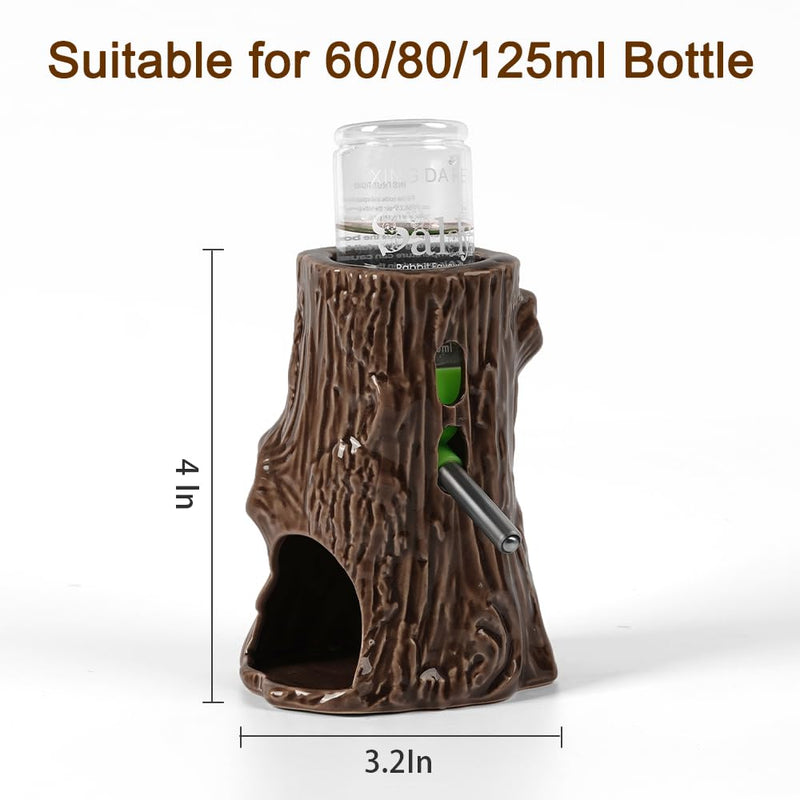 Hamster Water Bottle for Glass Tank, 3-in-1 Adjustable Hamster Water Bottle 80ML Gerbil Water Bottle with Stand Holder, Chew Proof Ceramic Water Dispenser for Dwarf Syrian Hamster Mice Rat - BeesActive Australia