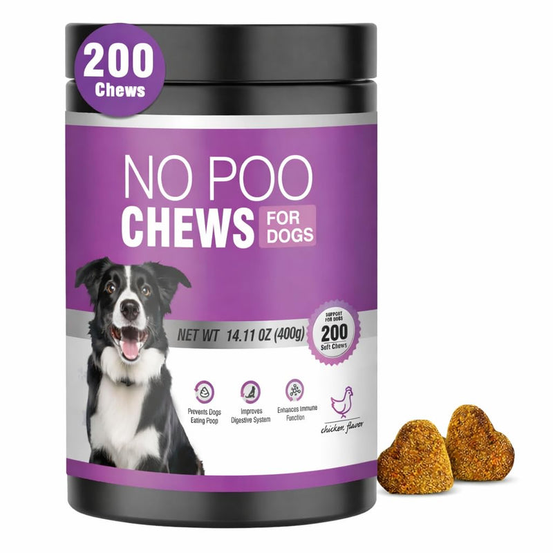 No Poop Eating Deterrent for Dog Supplement with Digestive Enzymes&Probiotics-Coprophagia Deterrent for Dogs