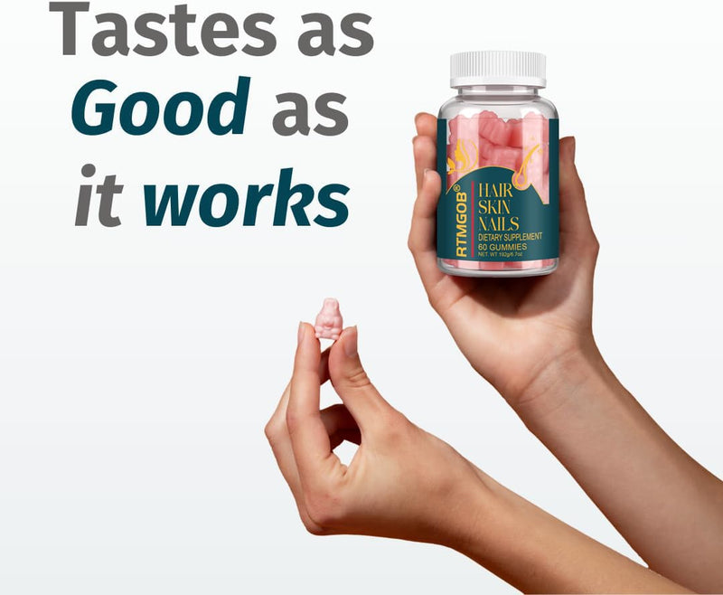Biotin Gummies-Hair, Skin & Nails Multivitamin Gummy Vitamins,for Men & Women,Supports Healthy Skin Hair Growth and Stronger Nails-Raspberry-60 Count