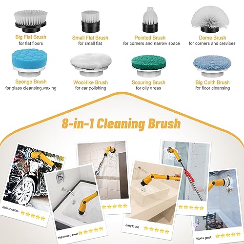 qimedo 8-in-1 Electric Spin Scrubber Brush Heads for Leebein & Keimi