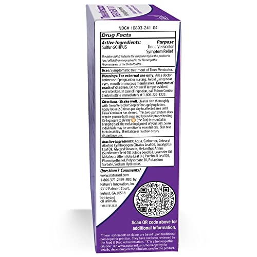 Naturasil Tinea Versicolor Treatment 2-Step Kit with Lotion & Sulfur Soap Tinea Lotion + Soap