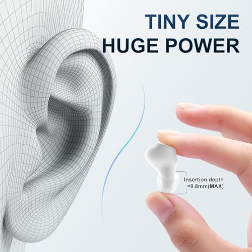 JINGHAO Rechargeable Digital Hearing Aids for Seniors Adults In-Ear Discreet Design, In-Ear Touch Control Automatic Noise Cancellation, Volume Levels, 4 Scene Modes, 120H Long Battery