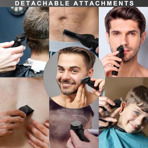 Scttomon Beard Trimmer for Men Professional Mens Beard Grooming Kit T-Blade Trimmer Electric Shaver Razor Nose Body Trimmer Hair Cutting Kit Cordless 7 in 1 Black