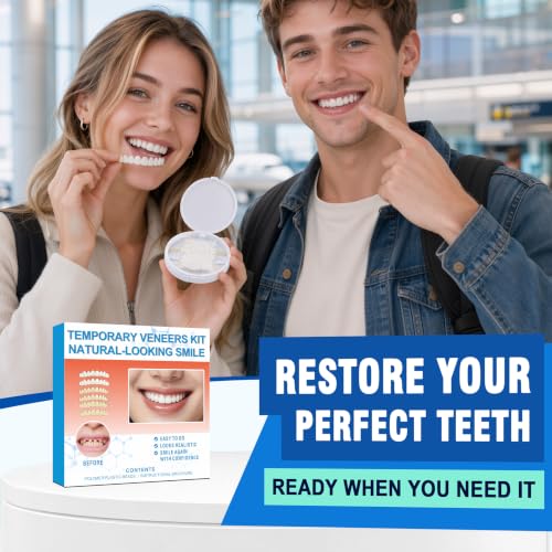 Veneers Teeth for Women and Men, Moldable Thermal Beads (White, 6PCS) White