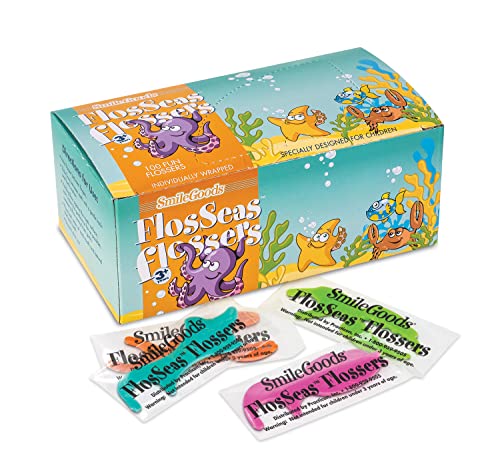 SmileGoods FlosSeas Flosser, Individually Wrapped, Pack of 200 & SmileGoods Giraffe Flossers, Individually Wrapped, Box of 200