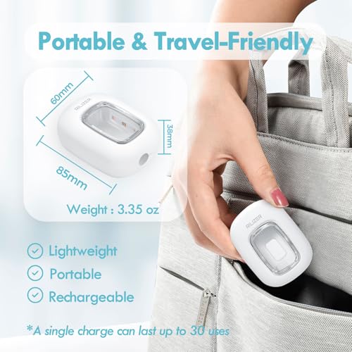 UV Toothbrush Sanitizer Cover, Rechargeable Travel Cap with Magnetic Wall Mount, Portable Cleaner for Any Size Toothbrush White